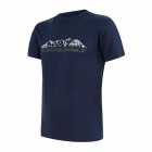 Pánské triko Sensor Merino Active PT Mountains kr.rukáv modrá